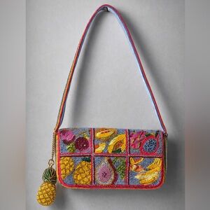 Tropical Fruit Beaded Shoulder Bag
